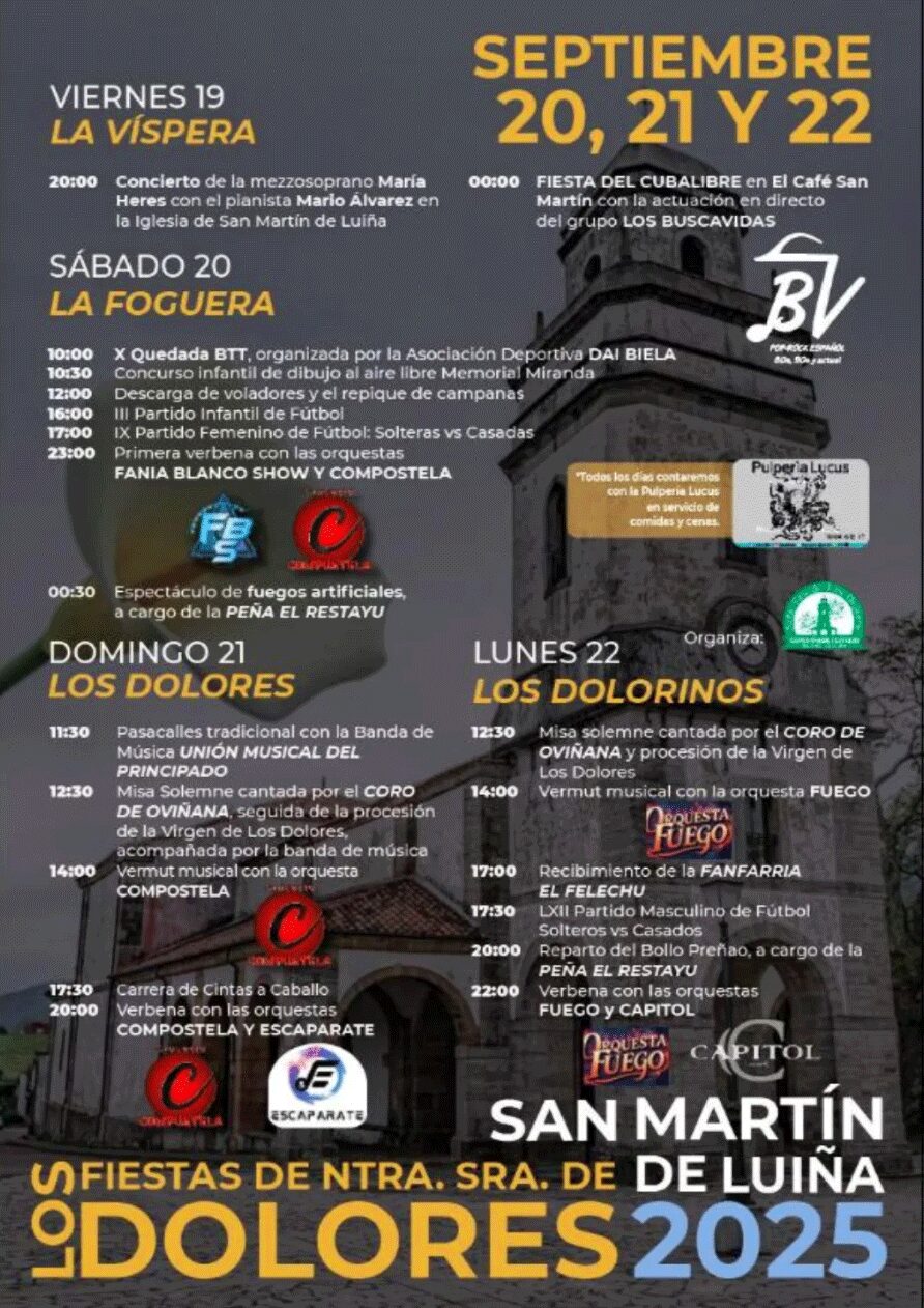 Fiestas de Ntra. Sra. de los Dolores 2025 en San Martín de Luiña 1 Fiestas de Ntra. Sra. de los Dolores 2025